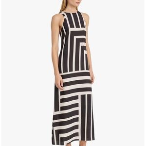 Donna Morgan Black and White Striped Maxi Dress